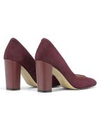 Mahi Pumps aus burgunderfarbenem Samt aus Veloursleder - 9,5 cm Absatz