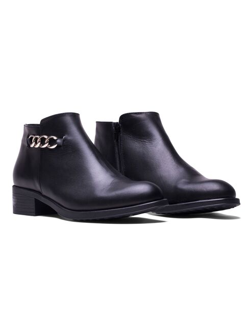 Bottines en Cuir Cleo noires