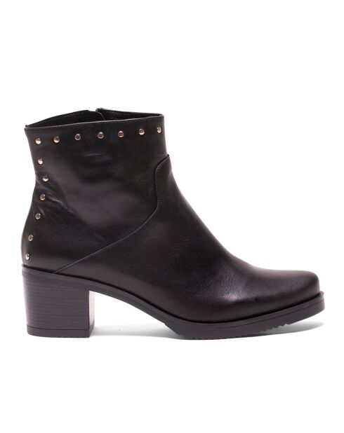Bottines en Cuir Elsa noires