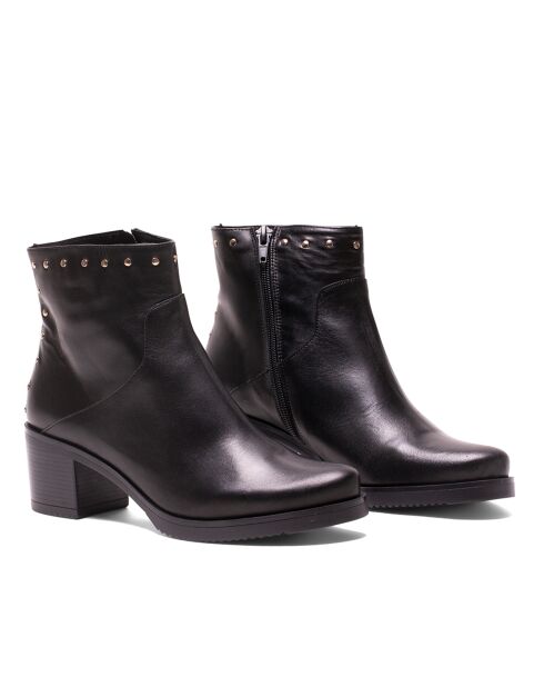 Bottines en Cuir Elsa noires
