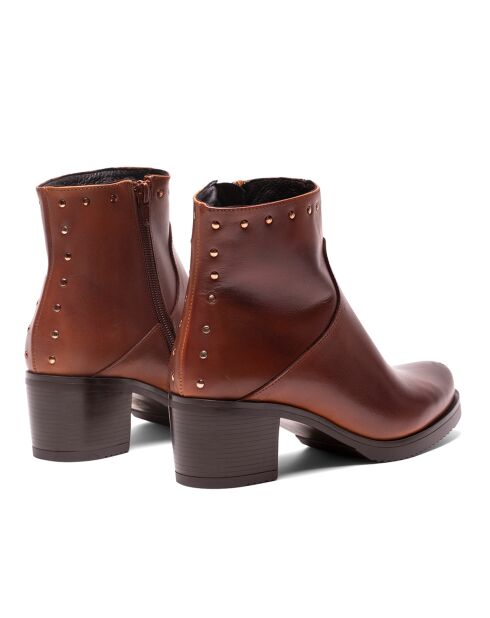 Bottines en Cuir Elsa cognac