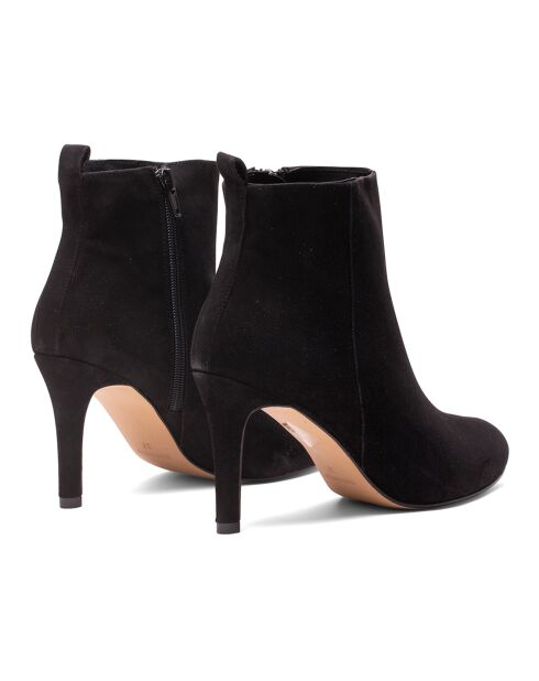 Bottines en Velours de Cuir Greta noires - Talon 7.5 cm