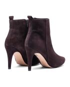 Bottines en Velours de Cuir Greta truffe - Talon 7.5 cm
