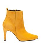 Bottines en Velours de Cuir Greta miel - Talon 7.5 cm