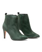 Bottines en Velours de Cuir Greta vert foncé - Talon 7.5 cm