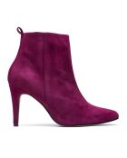 Bottines en Velours de Cuir Greta bordeaux - Talon 7.5 cm