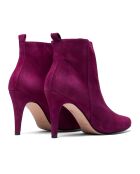 Bottines en Velours de Cuir Greta bordeaux - Talon 7.5 cm