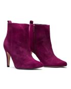 Bottines en Velours de Cuir Greta bordeaux - Talon 7.5 cm