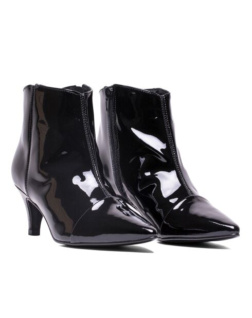 Bottines en Cuir Vernis Helen noires