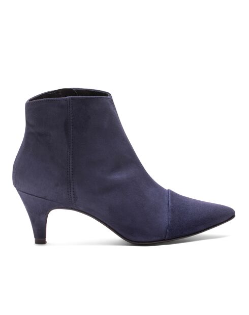 Bottines en Velours de Cuir Helen marine