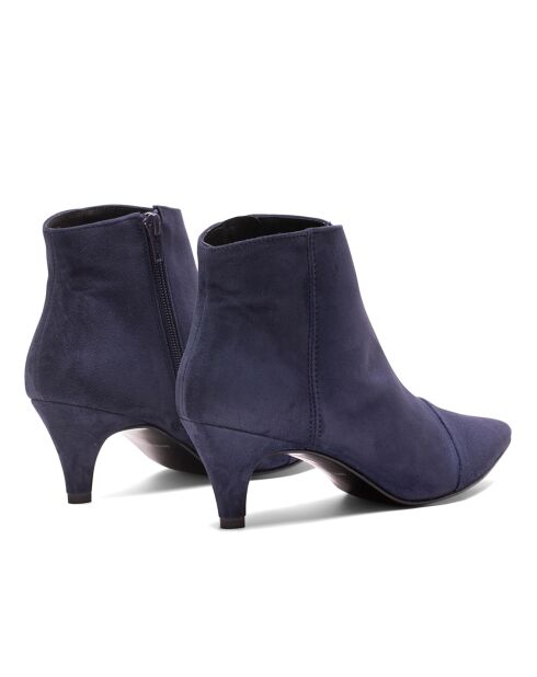 Bottines en Velours de Cuir Helen marine
