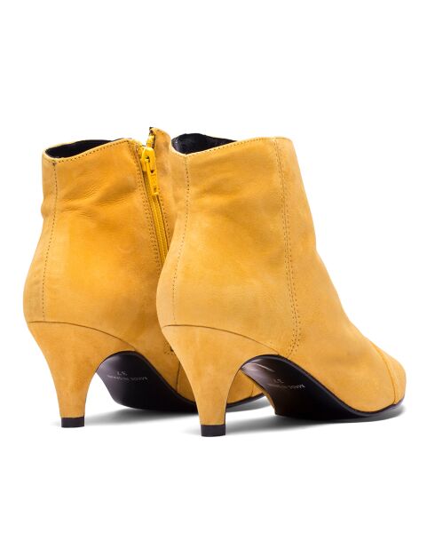 Bottines en Velours de Cuir Helen miel