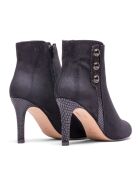 Bottines en Velours de Cuir Ursula noires - Talon 8.5 cm