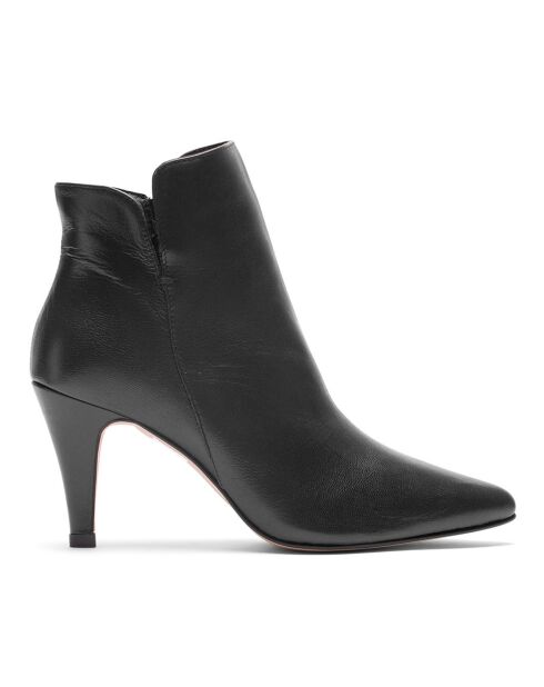 Bottines en Cuir Vera noires - Talon 6 cm
