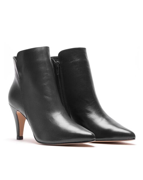 Bottines en Cuir Vera noires - Talon 6 cm