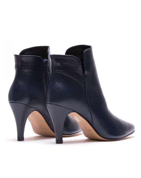 Bottines en Cuir Vera marine - Talon 6 cm