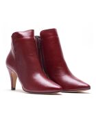 Bottines en Cuir Vera bordeaux - Talon 6 cm