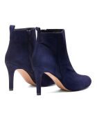 Bottines en Velours de Cuir Wanda marine - Talon 7 cm