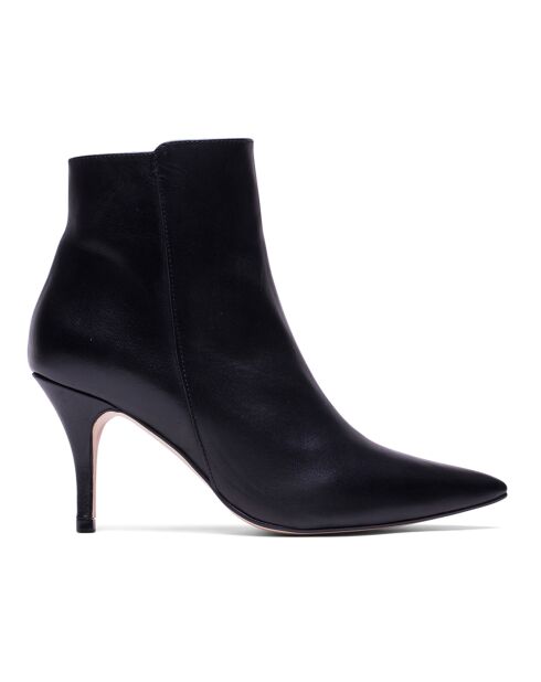 Bottines en Cuir Angelina noires - Talon 7.5 cm