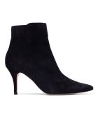 Bottines en Velours de Cuir Angelina noires - Talon 7.5 cm