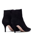 Bottines en Velours de Cuir Angelina noires - Talon 7.5 cm