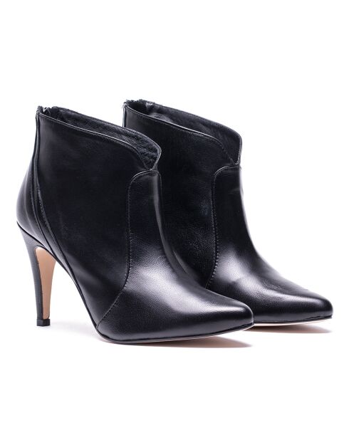 Bottines en Cuir Iria noires - Talon 7 cm