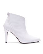 Witte leren enkellaarzen Iria met hak van 7 cm
