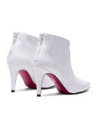 Witte leren enkellaarzen Iria met hak van 7 cm