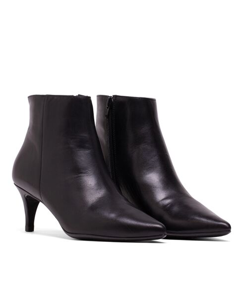 Bottines en Cuir Claudia noires - Talon 5.5 cm
