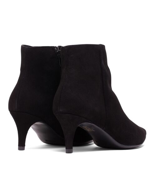 Bottines en Velours de Cuir Claudia noires - Talon 5.5 cm