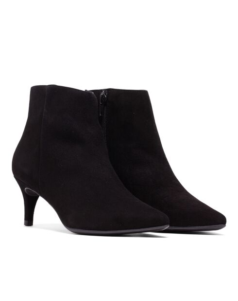 Bottines en Velours de Cuir Claudia noires - Talon 5.5 cm