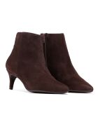 Bottines en Velours de Cuir Claudia marron - Talon 5.5 cm