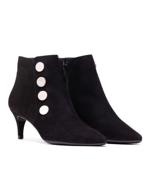 Bottines en Velours de Cuir Brígida noires