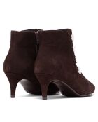 Botas de piel de terciopelo marrón Brígida