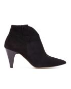 Bottines en Velours de Cuir Aurelia noires - Talon 6 cm
