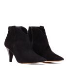Bottines en Velours de Cuir Aurelia noires - Talon 6 cm