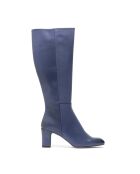 Marineblauwe leren laarzen van Arantxa - hak 6,5 cm