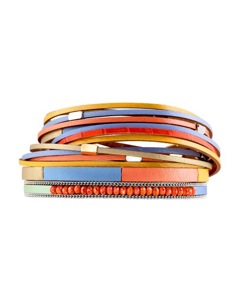 Manchette Arlodino en Cuir multicolore