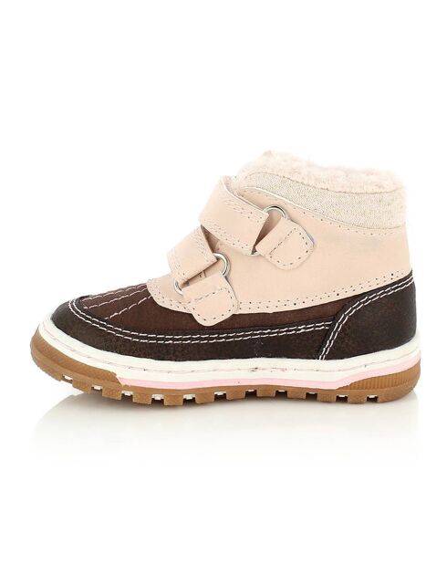 Bottes de Montagne fourrées Nohan rose/marron