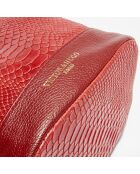 Sac seau en Cuir Cerise bordeaux - 33x28x14 cm