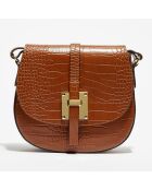 Kara Schultertasche aus kamelfarbenem Leder - 22x18x6 cm