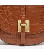 Kara Schultertasche aus kamelfarbenem Leder - 22x18x6 cm