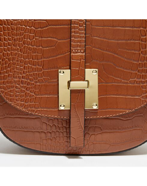 Kara Schultertasche aus kamelfarbenem Leder - 22x18x6 cm