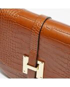 Kara Schultertasche aus kamelfarbenem Leder - 22x18x6 cm
