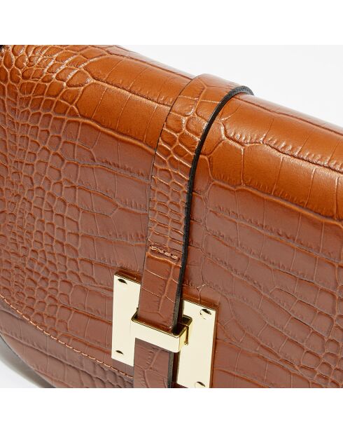 Kara Schultertasche aus kamelfarbenem Leder - 22x18x6 cm