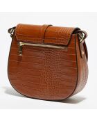 Kara Schultertasche aus kamelfarbenem Leder - 22x18x6 cm