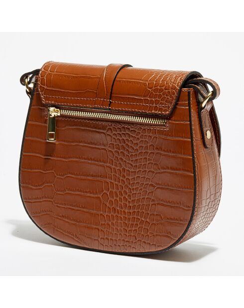 Kara Schultertasche aus kamelfarbenem Leder - 22x18x6 cm