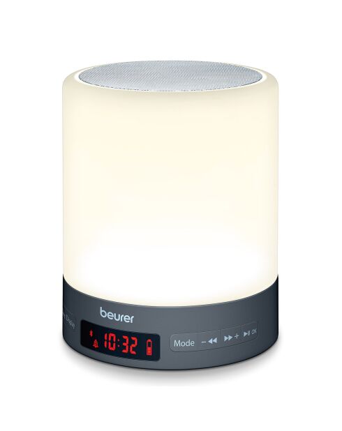 Réveil lumineux connecté Bluetooth blanc/anthracite