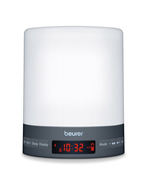 Réveil lumineux connecté Bluetooth blanc/anthracite