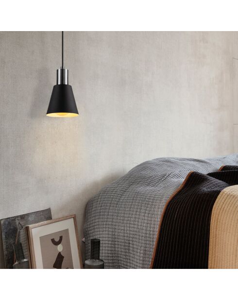 Kem Pendelleuchte in Schwarz/Nickel - 14x114 cm